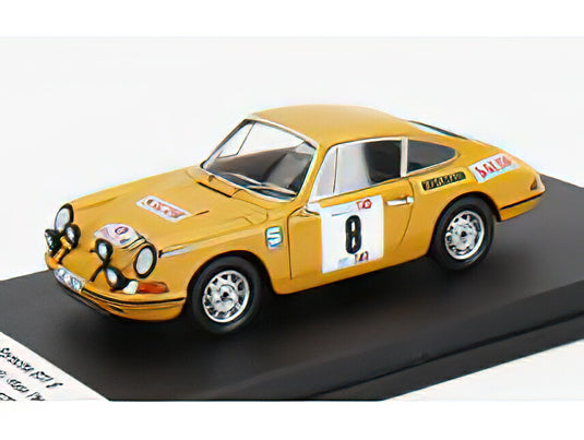 PORSCHE 911S クーペ N 8 ラリー TAP 3位 1970 B.ワルデガルド H.ソーシェリウス イエロー/ Trofeu 1/43 150台限定ミニカー