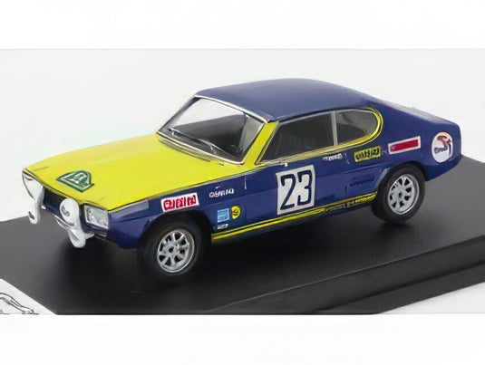 FORD ENGLAND - CAPRI 2600 (night version) N 23 2nd RALLY BAVARIA 1971 WALTER ROHRL - HERBERT MARECEK - BLUE YELLOW/Trofeu 1/43ミニカー 150台限定