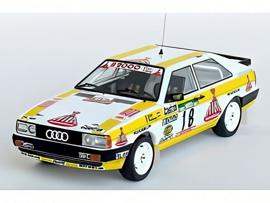 AUDI QUATTRO クーペ N18 1987年 ラリーポルトガル 7位 R.ストール E.ロールリンガー ホワイト/イエロー/ Trofeu 1/43 150台限定ミニカー