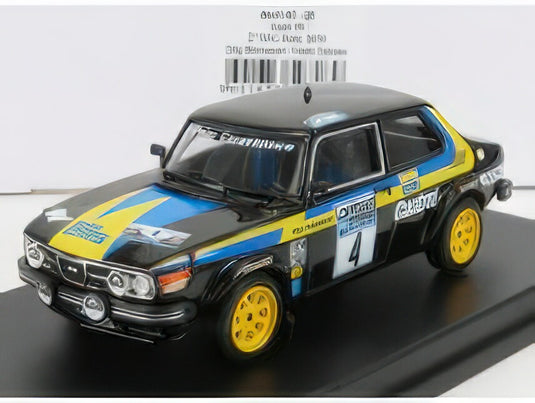 SAAB  99 N 4 2nd RALLY RAC LOMBARD 1976 S.BLOMQVIST  H.SYLVIAN  BLACK YELLOW/TROFEU 1/43ミニカー