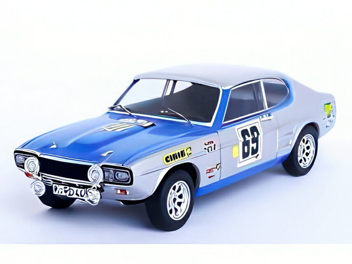 【予約】2025年発売予定FORD カプリ 2600 ナイトバージョン #69 ツール ド コルス 3位 1969 ジャンフランソワピオ/ジャントッド シルバー/ブルー/ Trofeu 1/43 150台限定ミニカー