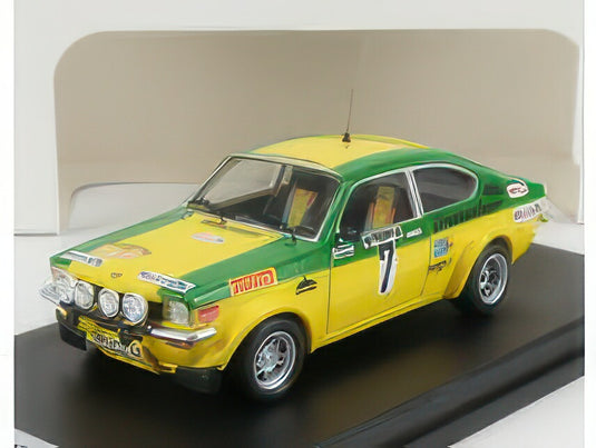 OPEL KADETT GT/E (night version) N 7 WINNER RALLY HESSEN 1976 W.SMOLEJ C.GEISTDORFER YELLOW GREEN/TROFEU 1/43ミニカー