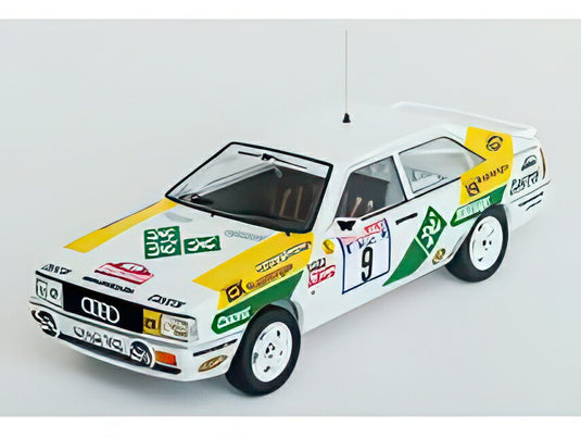 【予約】12月以降発売予定AUDI クワトロ クーペ 9号車 2位 ラリー フンスリュック 1987 アルミン・シュヴァルツ ハンス・ヨアヒム・ホシュ ホワイトイエローグリーン/ Trofeu 1/43 150台限定ミニカー