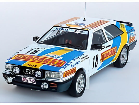 【予約】2026年発売予定AUDI クワトロ クーペ ナイトVer. No.18 1987 ブークル ド スパ ホワイト ブルー/ Trofeu 1/43 150台限定ミニカー