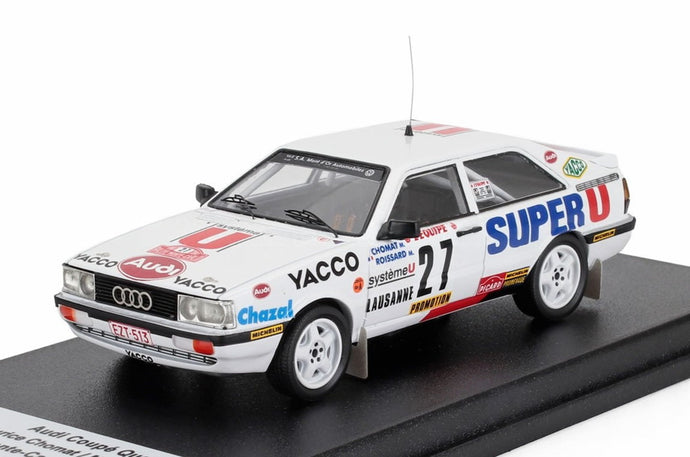 【予約】AUDI QUATTRO N27 モンテカルロラリー 1987 モーリスショマ ミシェルロワサール ホワイト/ Trofeu 1/43 150台限定ミニカー