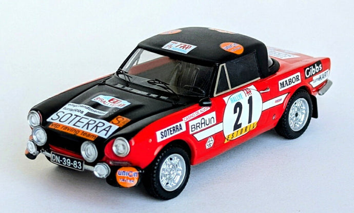 【予約】FIAT 124 SPORT スパイダー 1600 N 21 ラリー TAP 1973 G.サルヴィ L.ヴァッレ ブラック レッド/ Trofeu 1/43 150台限定ミニカー