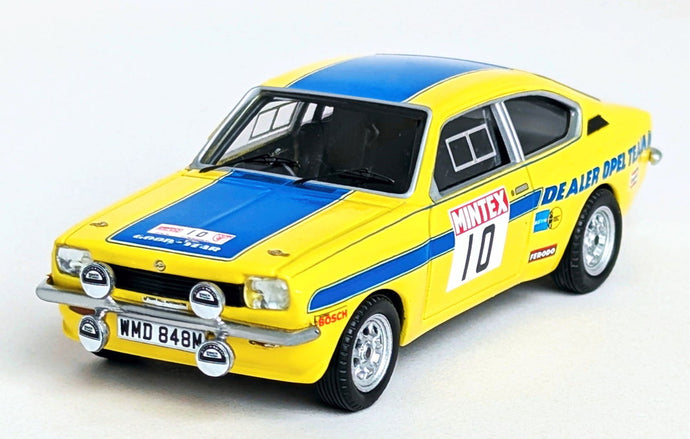 【予約】2026年発売予定OPEL KADETT GT/E N10 ミンテックスラリー 1975 トニーフォール マイクウッド イエローブルー/ Trofeu 1/43 モデルキットプラモデル