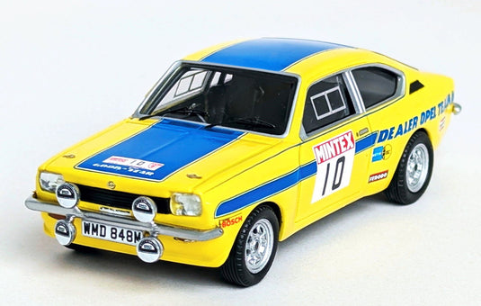 【予約】2026年発売予定OPEL KADETT GT/E N10 ミンテックスラリー 1975 トニーフォール マイクウッド イエローブルー/ Trofeu 1/43 モデルキットプラモデル