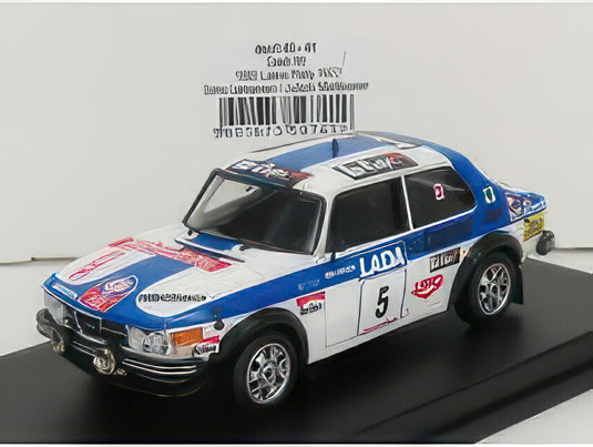 SAAB 99 N 5 RALLY 1000 LAKES 1977 S.LAMPINEN J.MARKKANEN WHITE BLUE/TROFEU 1/43ミニカー