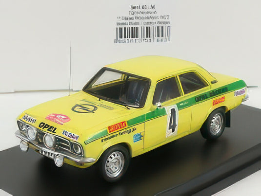 OPEL ASCONA A (night version) N 4 WINNER RALLY RUSSELSHEIM 1973 W.ROHRL J.BERGER YELLOW GREEN/TROFEU 1/43ミニカー