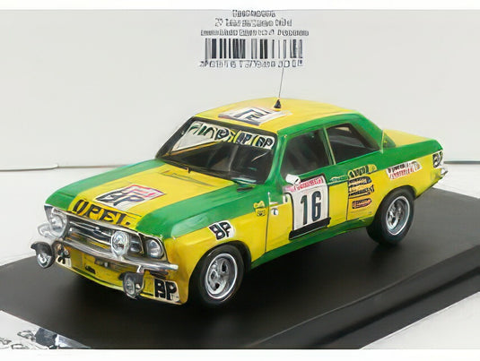 OPEL ASCONA (night version) N 16 RALLY TOUR DE CORSE 1974 J.L.CLARR J.F.FAUCHILLE YELLOW GREEN/TROFEU 1/43ミニカー