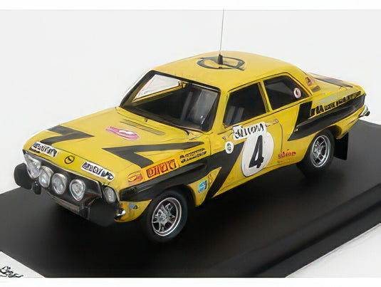 OPEL ASCONA (night version) N 4 RALLY MONTECARLO 1975 W.ROHRL C.BILLSTAM YELLOW BLACK/TROFEU 1/43ミニカー