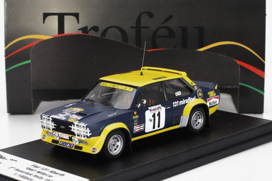 【予約】FIAT 131 ABARTH OLIO FIAT N11 フンスリュックラリー2位 1977 ディディ ウィリールクス ブルーイエロー/ Trofeu 1/43 150台限定ミニカー