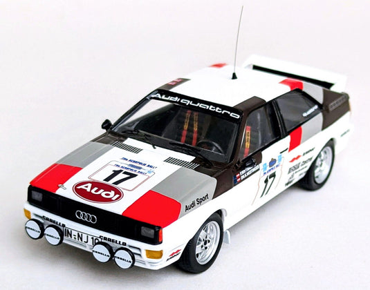 【予約】2026年発売予定AUDI QUATTRO (ナイトバージョン) N20 アクロポリスラリー 1981 ミシェル・ムートン ファブリツィア・ポンス ホワイトブラックレッド 150台限定/ Trofeu 1/43 ミニカー