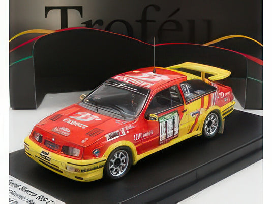 FORD ENGLAND SIERRA RS COSWORTH N 11 RALLY PORTUGAL 1988 D.AURIOL B.OCCELLI RED YELLOW/TROFEU 1/43ミニカー
