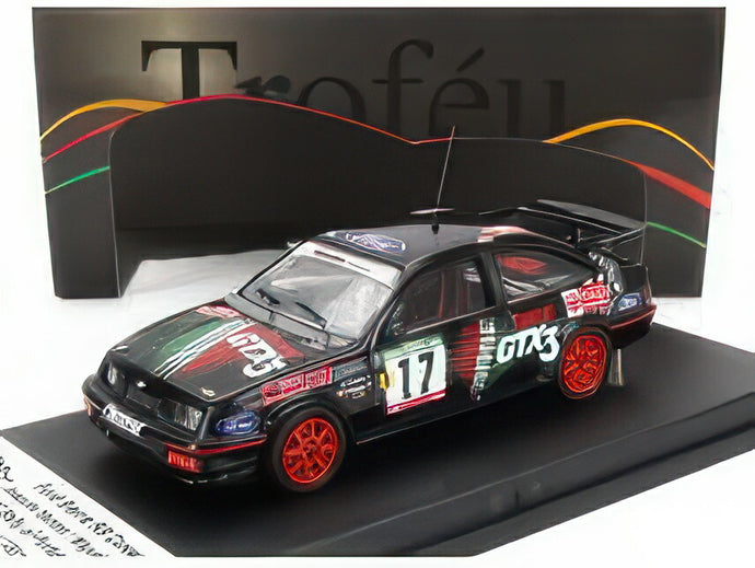FORD ENGLAND SIERRA RS COSWORTH N 17 9th RALLY PORTUGAL 1990 JOAQUIM SANTOS MIGUEL OLIVEIRA BLACK RED/TROFEU 1/43ミニカー
