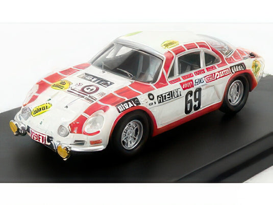 RENAULT ALPINE A110 N 69 TOUR DE BELGIQUE 1971 H.DELBAR C.COLLAER WHITE RED/TROFEU 1/43ミニカー