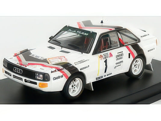 AUDI QUATTRO SPORT N 1 WINNER RALLY STADTE 1984 START RACE VERSION W.ROHRL C.GEISTDORFER WHITE/TROFEU 1/43ミニカー