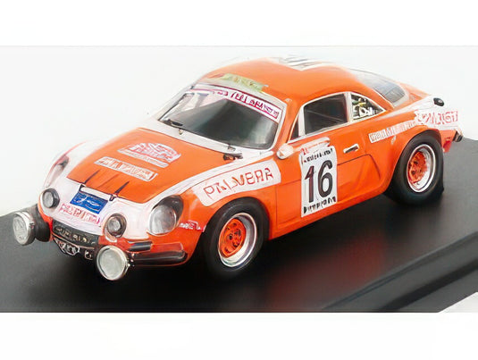 RENAULT ALPINE A110 N 16 RALLY FIRESTONE 1976 I.SUNSUNDEGUI J.LARRINAGA ORANGE WHITE/TROFEU 1/43ミニカー