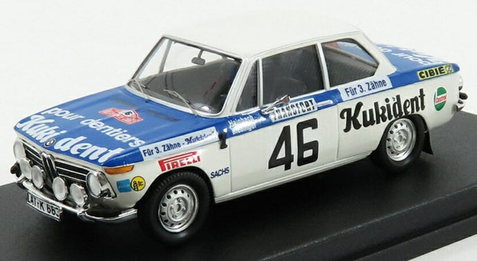 【予約】BMW 2002ti N46 モンテカルロラリー 1973 R.ハインバッハ W.ビービンガー ホワイトブルー/ Trofeu 1/43 150台限定ミニカー