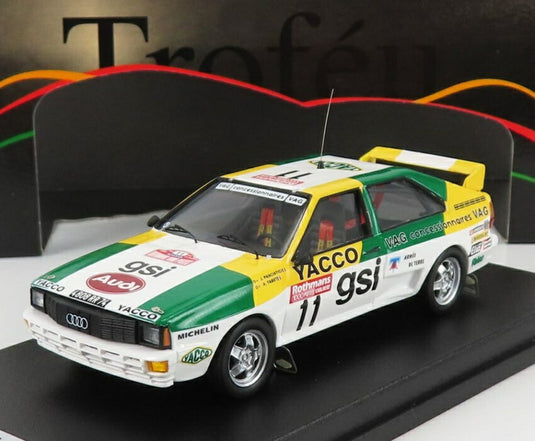 【予約】AUDI QUATTRO N11 1000ピステスラリー 1983 J.P.パンシアティシ A.タベ ホワイトグリーンイエロー/ Trofeu 1/43 モデルキットプラモデル