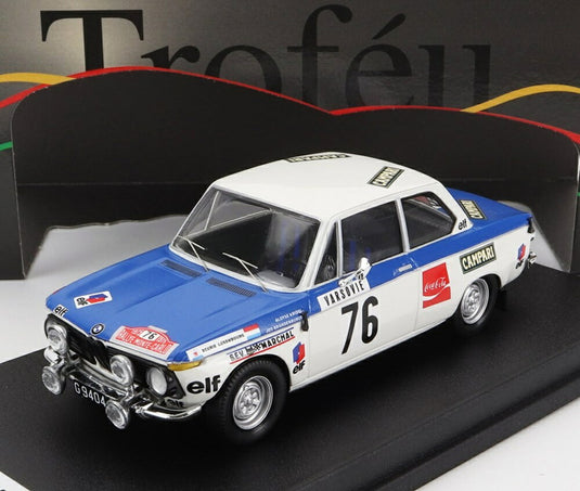 【予約】BMWビーエムダブリュー 2002 Ti ナイトバージョン N 76 ラリー モンテカルロ 1973 A.KRIDEL ブルー ホワイト 150台限定 / TROFEU 1/43 ミニカー