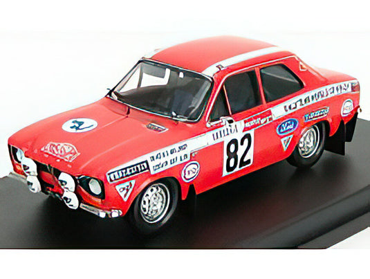 FORD ENGLAND  ESCORT MKI (night version) N 82 RALLY MONTECARLO 1972 G.VAN LENNEP  J.KLEIN  RED WHITE/Trofeu 1/43ミニカー