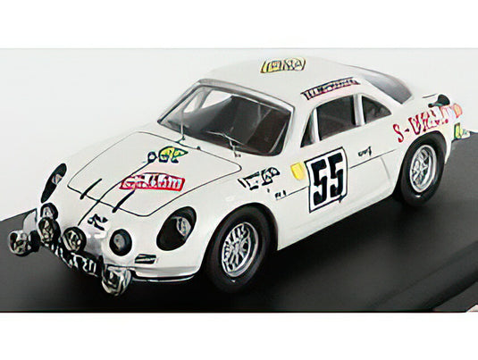 RENAULT  A110 ALPINE (night version) N 55 RALLY TOUR DE CORSE 1969 J.P.MANZAGOL  J.P.OLIVA  WHITE/Trofeu 1/43ミニカー