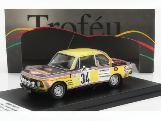 BMW  2002Ti (night version) N 34 RALLY MONTECARLO 1975 P.BOS  C.DURKALECK  YELLOW BLACK/TROFEU 1/43ミニカー