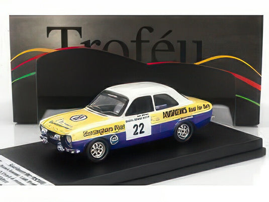 FORD ENGLAND エスコート MK I RS2000 22号車 1975年アイルランドサーキットラリー ナイトバージョン ドライバー:ラッセル・ブルックス/ジョン・ブラウン イエロー/ブルー/TROFEU 1/43ミニカー