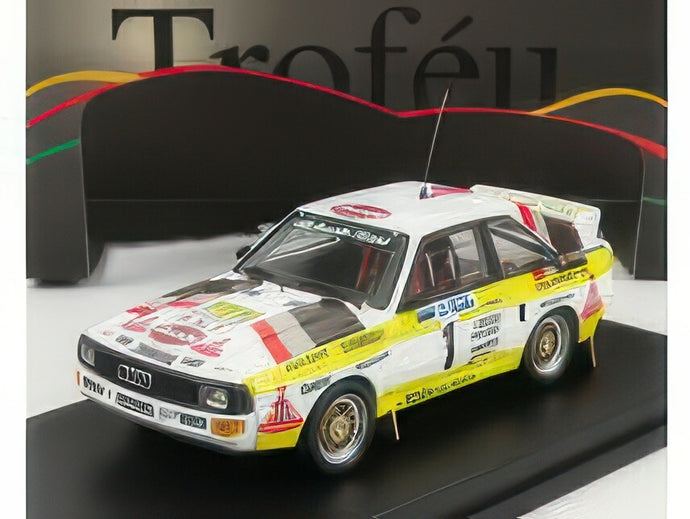 AUDI QUATTRO SPORT No.1 ラリースウェーデン 1985 S.BLOMQVIST/B.CEDERBERG ホワイト/イエロー/ブラウン/ Trofeu 1/43 150台限定ミニカー