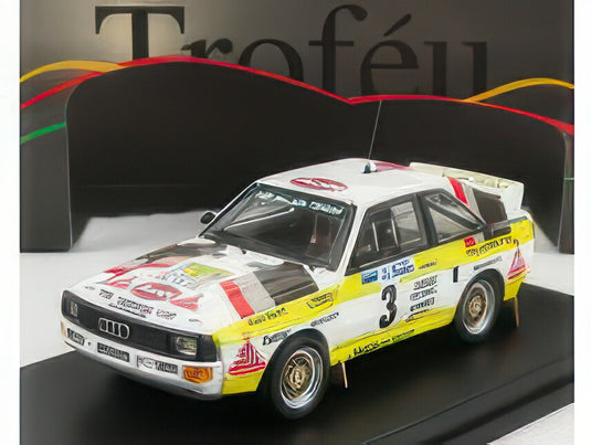 AUDI QUATTRO SPORT No.3 ラリースウェーデン 1985 H.MIKKOLA/A.HERTZ ホワイト/イエロー/ブラウン/ Trofeu 1/43 150台限定ミニカー