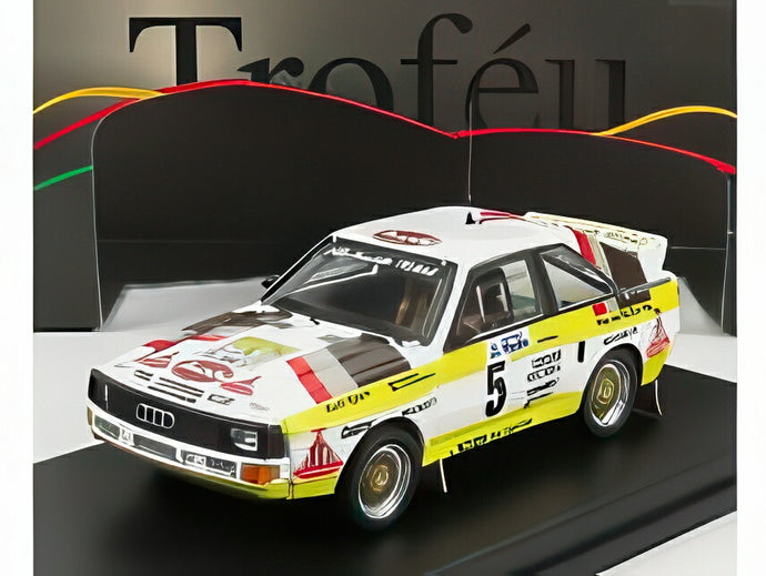AUDI QUATTRO SPORT No.5 ラリースウェーデン 1985 W.ROHRL/C.GEISTDORFER ホワイト/イエロー/ブラウン/ Trofeu 1/43 150台限定ミニカー
