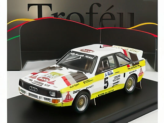 AUDI QUATTRO SPORT No.5 ラリースウェーデン 1985 W.ROHRL/C.GEISTDORFER ホワイト/イエロー/ブラウン/ Trofeu 1/43 150台限定ミニカー