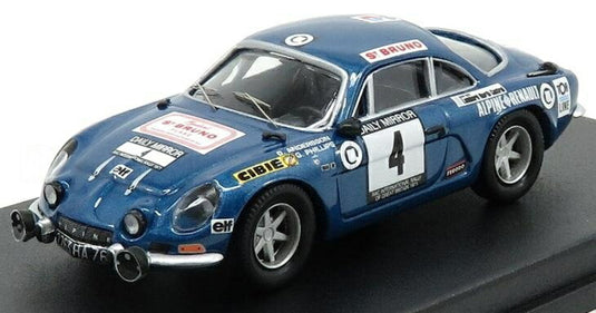 RENAULT ALPINE A110 N4 RACラリー 1971 O.アンダーソン G.フィリップス ブルーメタリック/ Trofeu 1/43 150台限定ミニカー