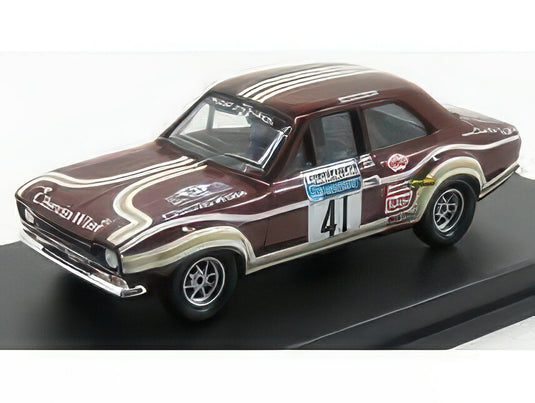 FORD ENGLAND ESCORT MKI TEAM CASTROL CHEVIN WINE N 41 RALLY RAC LOMBARD 1974 T.DRUMOND D.RICHARDS BORDEAUX WHITE/TROFEU 1/43ミニカー