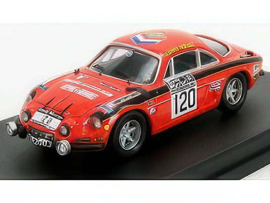 RENAULT A110 ALPINE N 120 RALLY RAC LOMBARD 1972 J.PRICE M.TURNER ORANGE BLACK/TROFEU 1/43ミニカー