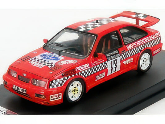 FORD ENGLAND SIERRA COSWORTH RS N 17 RALLY NATIONAL BREAKDOWN 1987 R.STONEMAN P.DAVIS RED BLACK/TROFEU 1/43ミニカー