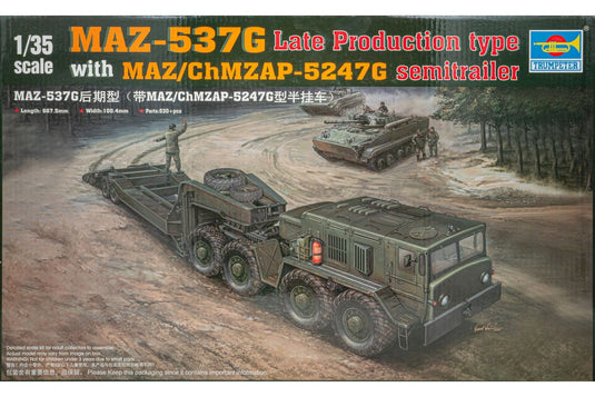 MAZ-537G Late production type with MAZ/ChMZAP-5247G semitrailer 組み立てプラモキット模型 ミリタリー /Trumpeter 1/35