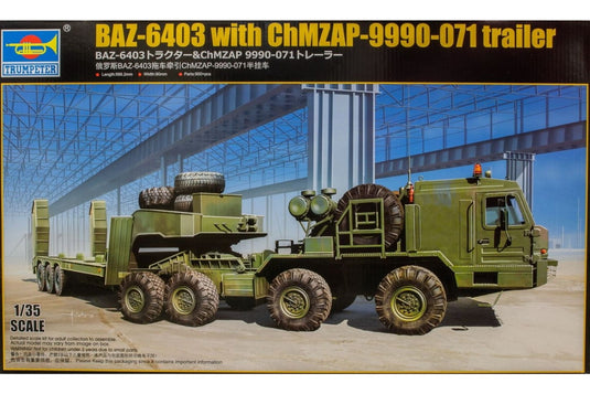 BAZ-6403 with ChMZAP-9990-071 trailer 組み立てプラモキット模型 ミリタリー /Trumpeter 1/35