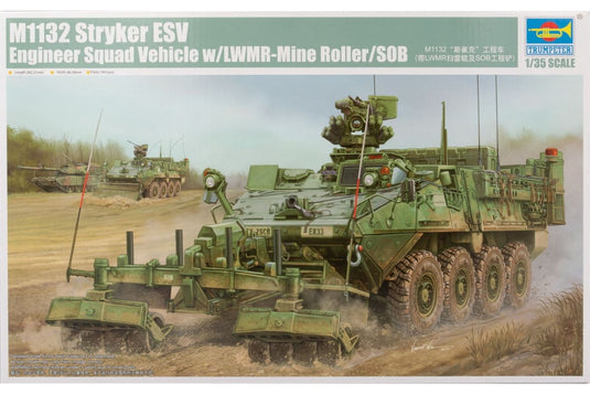 M1132 Stryker ESV Engineer Squad Vehicle w/LWMR-Mine Roller/SOB 組み立てプラモキット模型 戦車 /Trumpeter 1/35