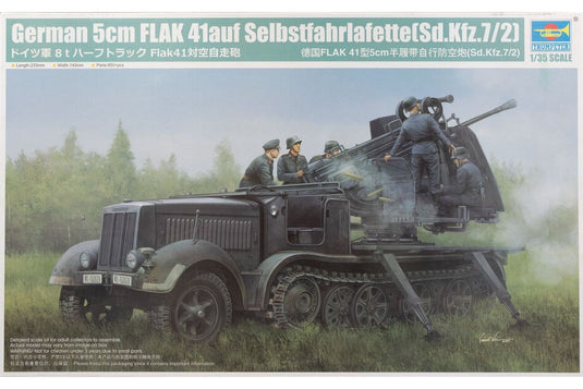 German 5cm FLAK 41 auf Selbstfahrlafette Sd.Kfz. 7/2 組み立てプラモキット模型 ミリタリー /Trumpeter 1/35
