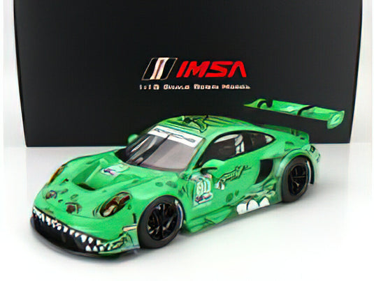 PORSCHE - 911 992 GT3 R TEAM AO RACING IMS N 80 GTD CLASS 12h SEBRING 2023 PHILLIP JEFFREY HYETT - SEBASTIAN PRIALUX - GUNNAR JEANNETTE - GREEN/MiniGT/18ミニカー