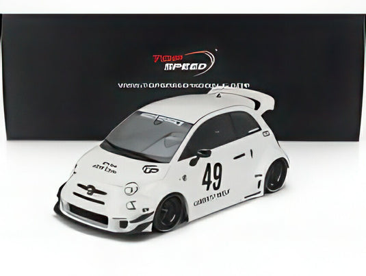 FIAT 500 アバルト 595 LB WORKS 49号車 ABAS 2024 ホワイト/ TrueScale 1/18 TOP SPEEDミニカー
