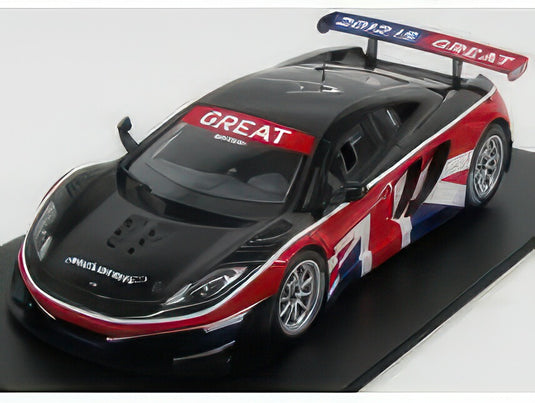 McLAREN MP412C GT3 GOODWOOD FESTIVAL OF SPEED 2012 (english flag) BLACK RED/TRUESCALE 1/18ミニカー