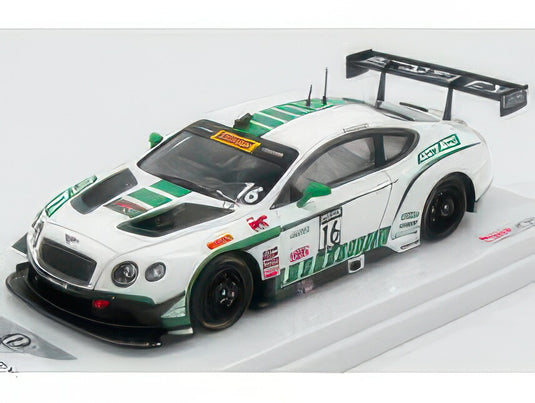 BENTLEY GT3 DYSON RACING TEAM N 16 WINNER PIRELLI WORLD CHALLENGE ROAD AMERICA 2015 WHITE GREEN/TRUESCALE 1/43ミニカー