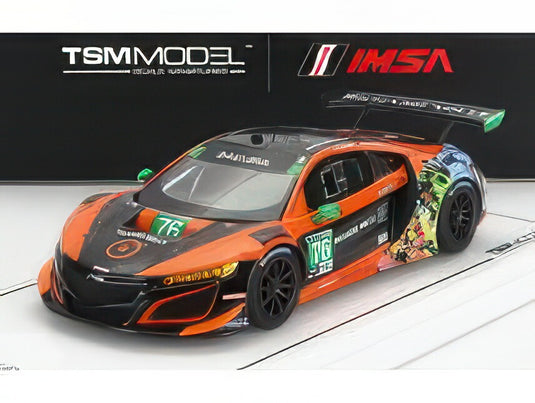 ACURA NSX GT3 EVO TEAM COMPASS RACING N 76 IMSA 2021 M.McMURRY M.FARNBACHER ORANGE BLACK/TRUESCALE 1/43ミニカー