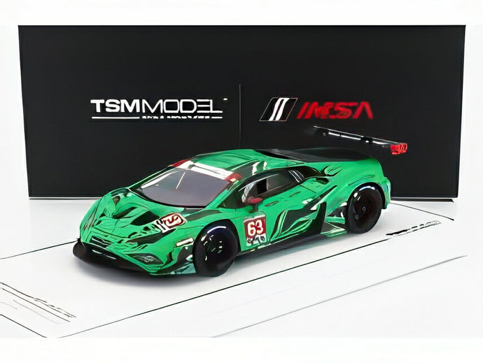 LAMBORGHINI HURACAN GT3 EVO2 TEAM IRON LYNX N 63 IMSA デイトナ24時間 2023 Mボルトロッティ Aカルダレッリ Rグロージャン Jペッパー グリーン/ TrueScale 1/43 ミニカー