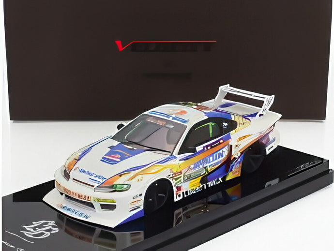 【予約】5月以降発売予定ニッサン シルビア (S15) LB スーパーシルエット N 555 フォーミュラ ドリフト ジャパン 2023 ホワイト ブルー イエロー/ TrueScale 1/43 ミニカー