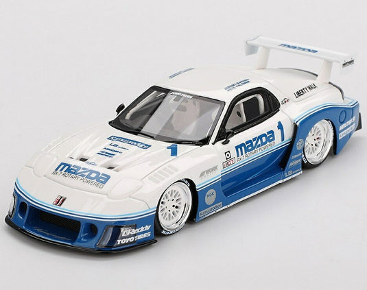 【予約】MAZDAマツダ RX7 (FD3S) N 1 LB スーパーシルエット IMSA 2024 ホワイト ブルー / TRUESCALE 1/43 ミニカー